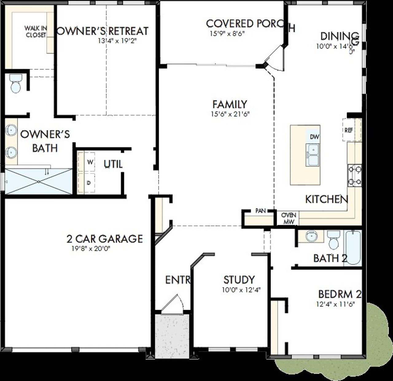 2D floor plan layout of this home in Elements at Viridian - Garden Series, Arlington, TX (Image 2). 2D floor plan layout of this home in Elements at Viridian - Garden Series, Arlington, TX (Image 2).