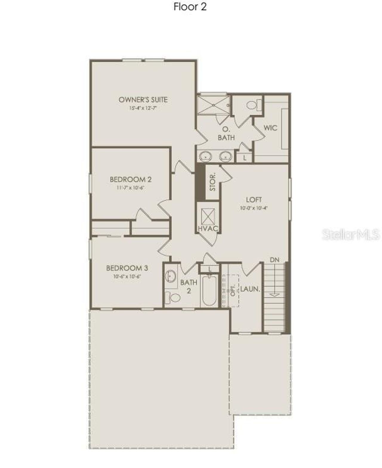 2D floor plan layout of this home in Twisted Oaks, Wildwood, FL (Image 2).