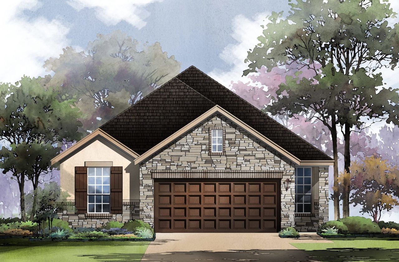 Representative exterior photo of a completed home built from the Avondale by Sitterle Homes in Willis Ranch, San Antonio, TX (Image 2). Representative exterior photo of a completed home built from the Avondale by Sitterle Homes in Willis Ranch, San Antonio, TX (Image 2).