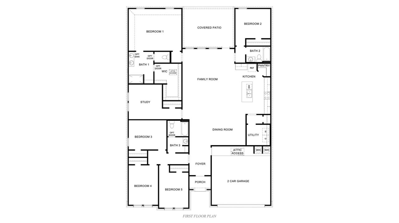 2D floor plan layout for the Irving by D.R. Horton in Portland Village, Portland, TX (Image 2).