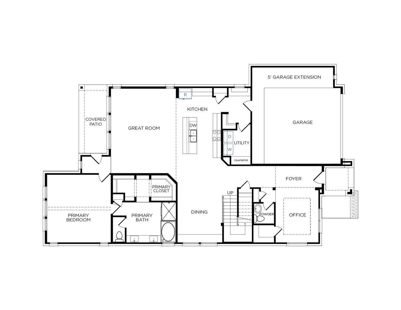 2D floor plan layout of this home in Canterra Creek  60', Iowa Colony, TX (Image 2).