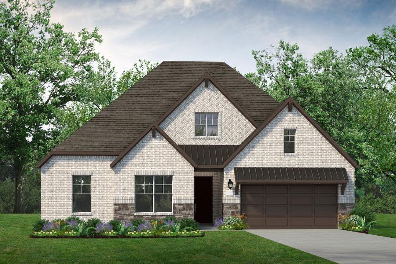 Representative exterior photo of a completed home built from the Travis by UnionMain Homes in Milrany Ranch, Melissa, TX (Image 2). Representative exterior photo of a completed home built from the Travis by UnionMain Homes in Milrany Ranch, Melissa, TX (Image 2).