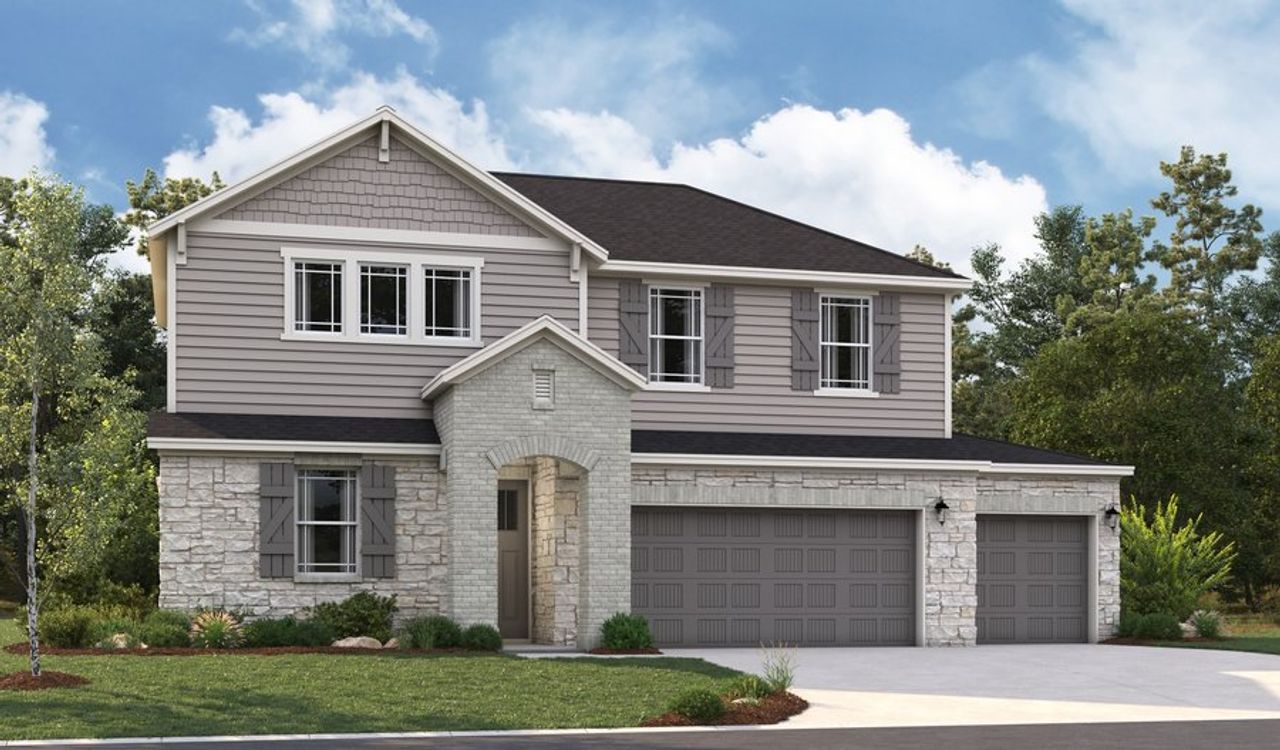 Elderberry-X966-Austin Master Elevation B (3-car)