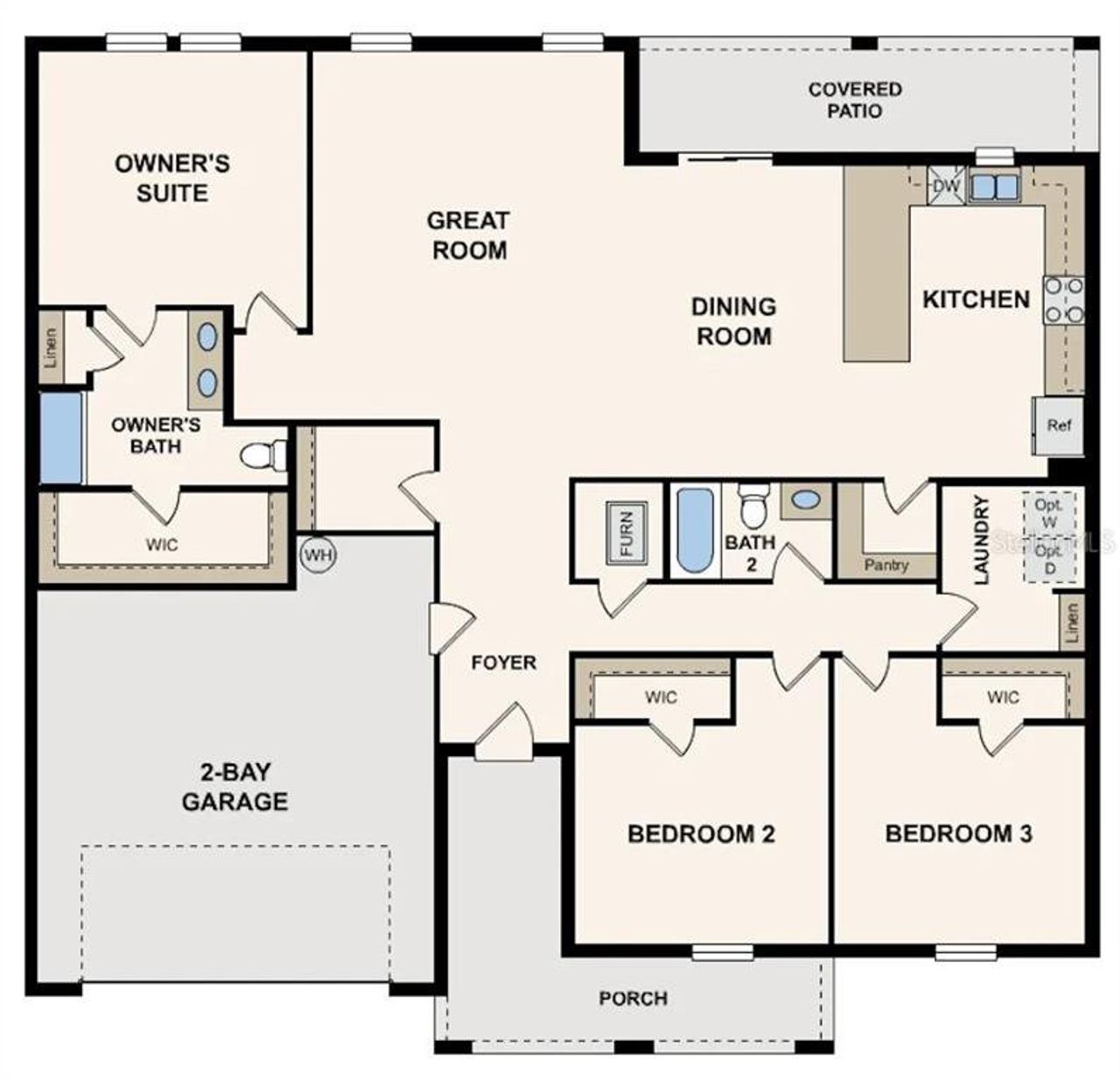 2D floor plan layout of this home in Royal Highlands Estates at Royal Highlands, Brooksville, FL (Image 2).