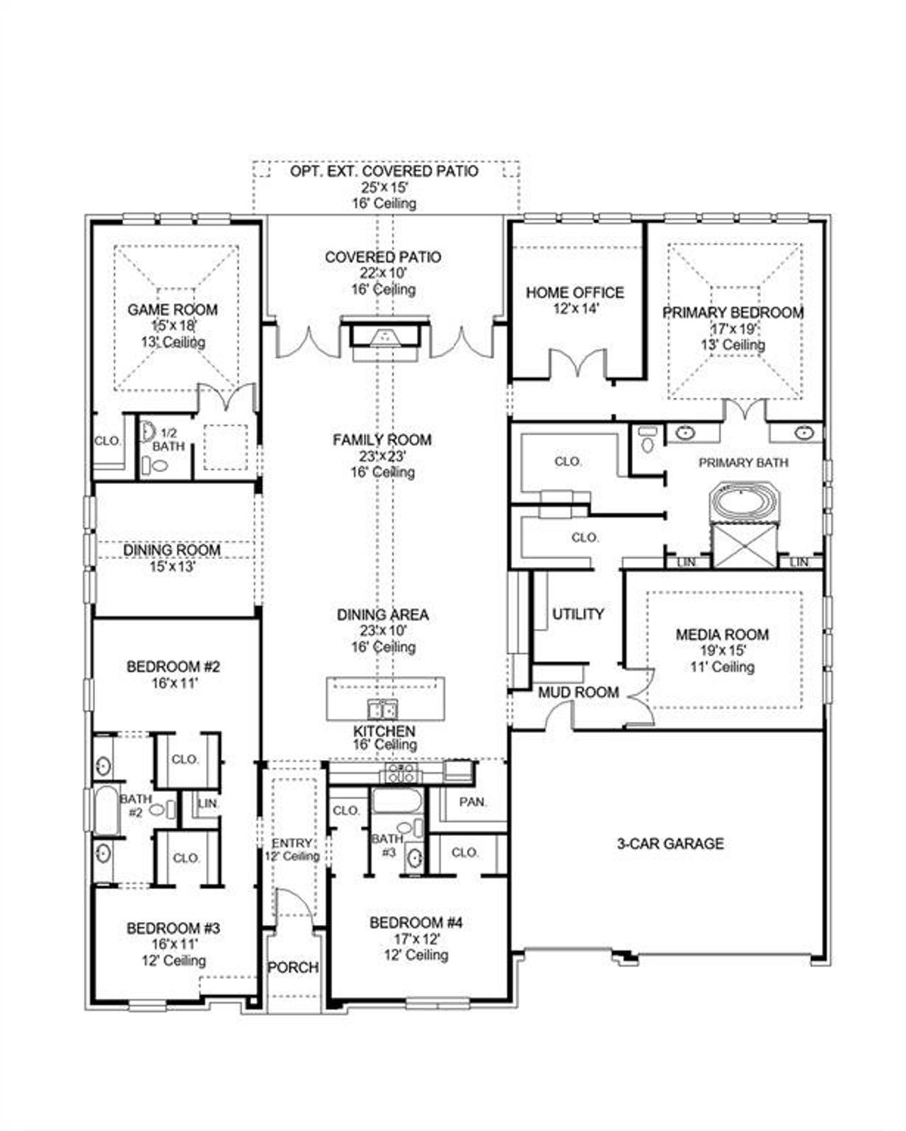 2D floor plan layout of this home in Bristol Valley, Heath, TX (Image 2).