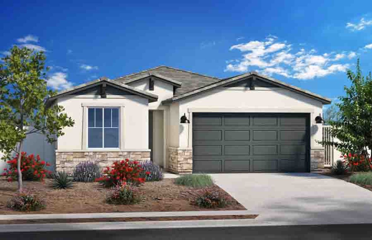 Representative exterior photo of a completed home built from the Plan 1972 by Homes by Towne in Ryder Ranch, Surprise, AZ (Image 2).