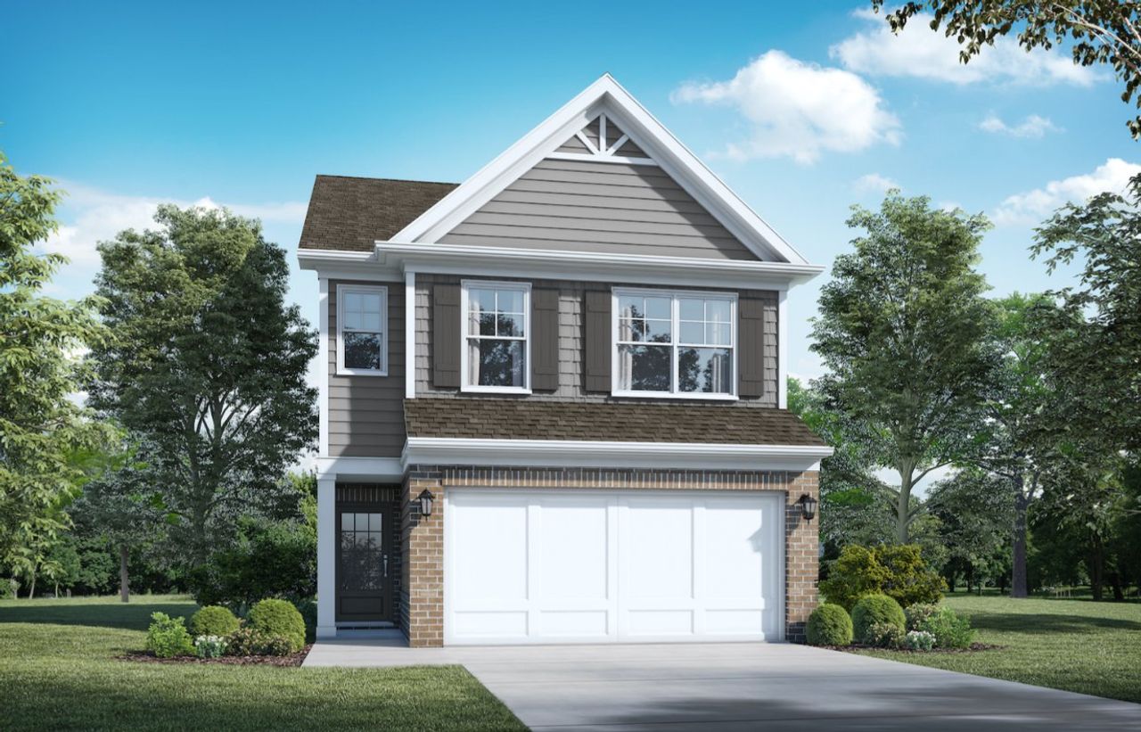 Representative exterior photo of a completed home built from the Cheyenne by McKinley Homes in Somerset at Riverbrook, Gainesville, GA (Image 2).