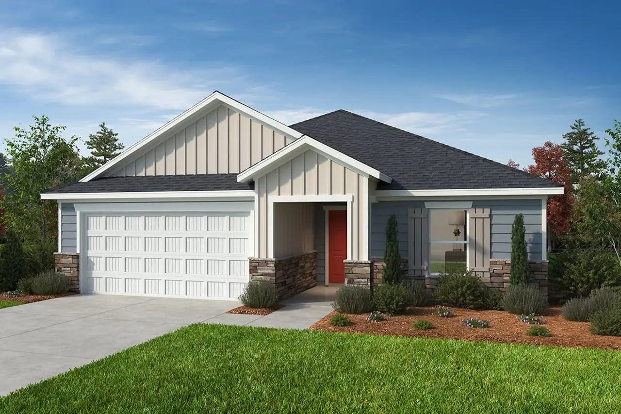 Representative exterior photo of a completed home built from the 2074 by KB Home in Wellington Pointe Classic, Monroe, NC (Image 2).