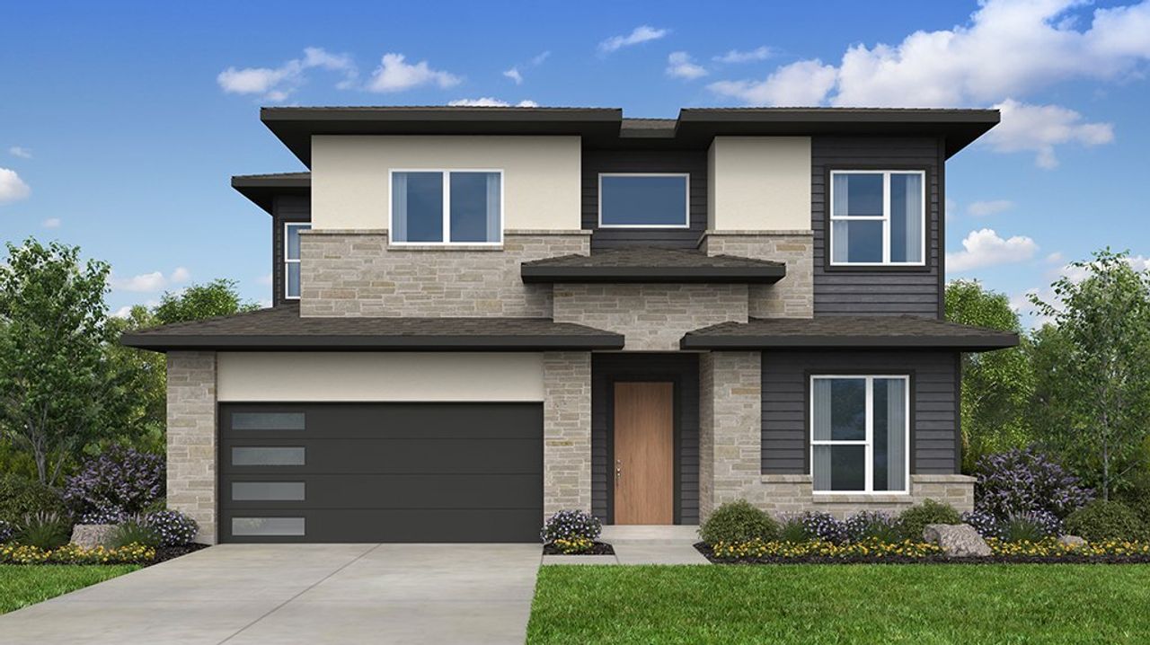 Representative exterior photo of a completed home built from the Anderson by Taylor Morrison in Silverleaf 50s, Cedar Creek, TX (Image 2).