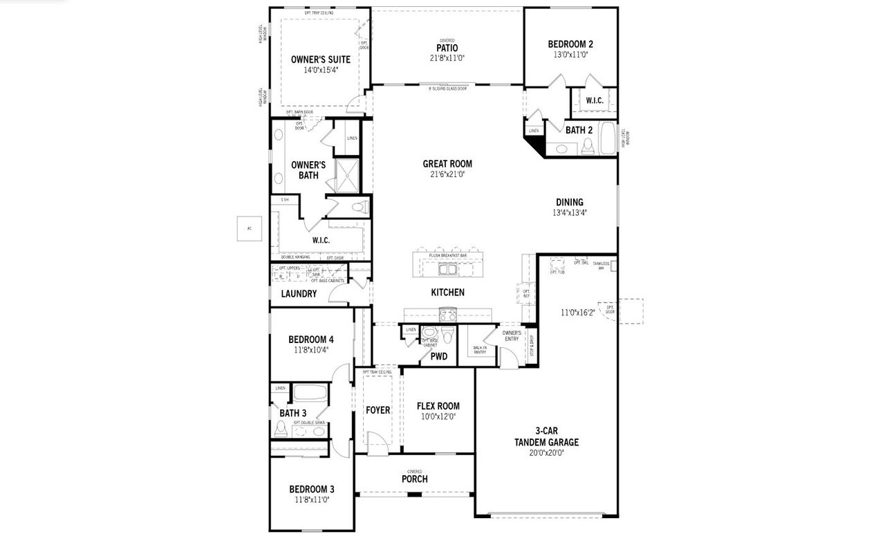 2D floor plan layout of this home in White Tank Vistas, Waddell, AZ (Image 2).