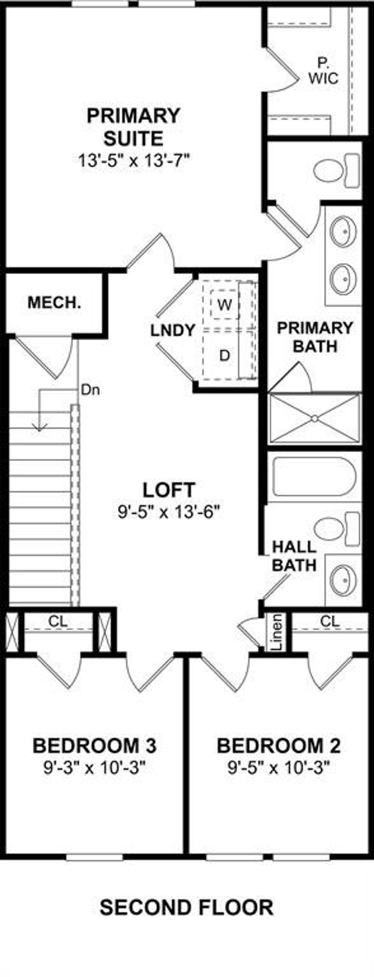 2D floor plan layout of this home in Providence Commons, Providence Village, TX (Image 2).