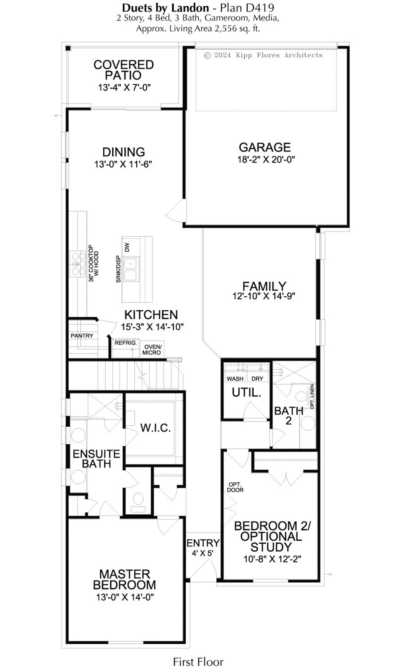 2D floor plan layout of this home in Lexington Frisco, Frisco, TX (Image 2).