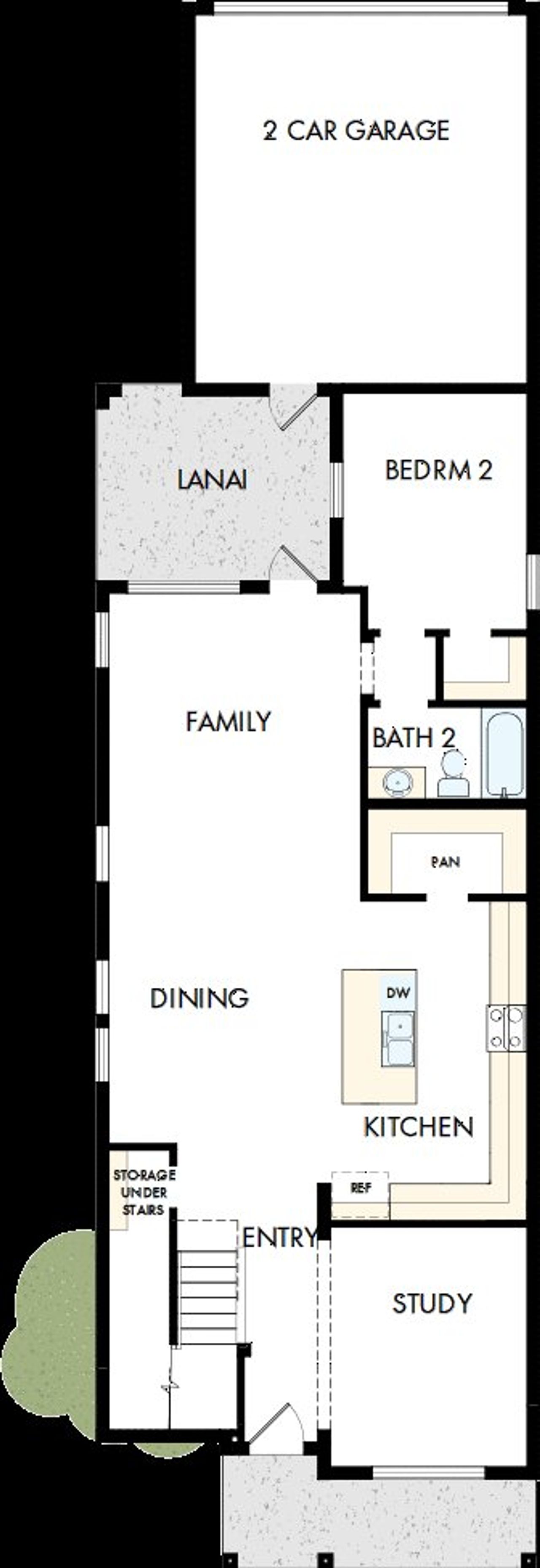 2D floor plan layout of this home in Palmeras at Crossprairie – The Magnolia Collection, St. Cloud, FL (Image 2).