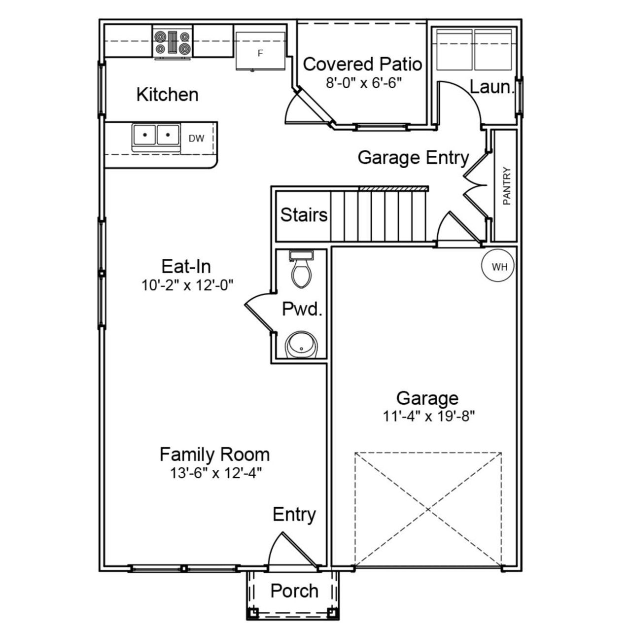 2D floor plan layout of this home in Golden Ridge, Youngsville, NC (Image 2).