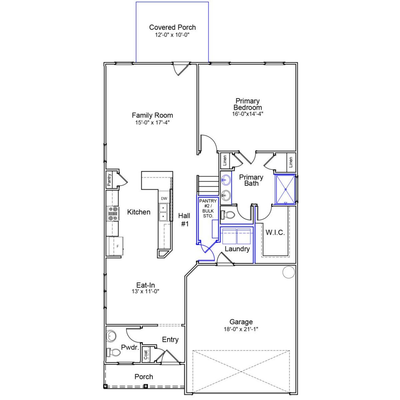2D floor plan layout of this home in Killians Crossing, Blythewood, SC (Image 2).