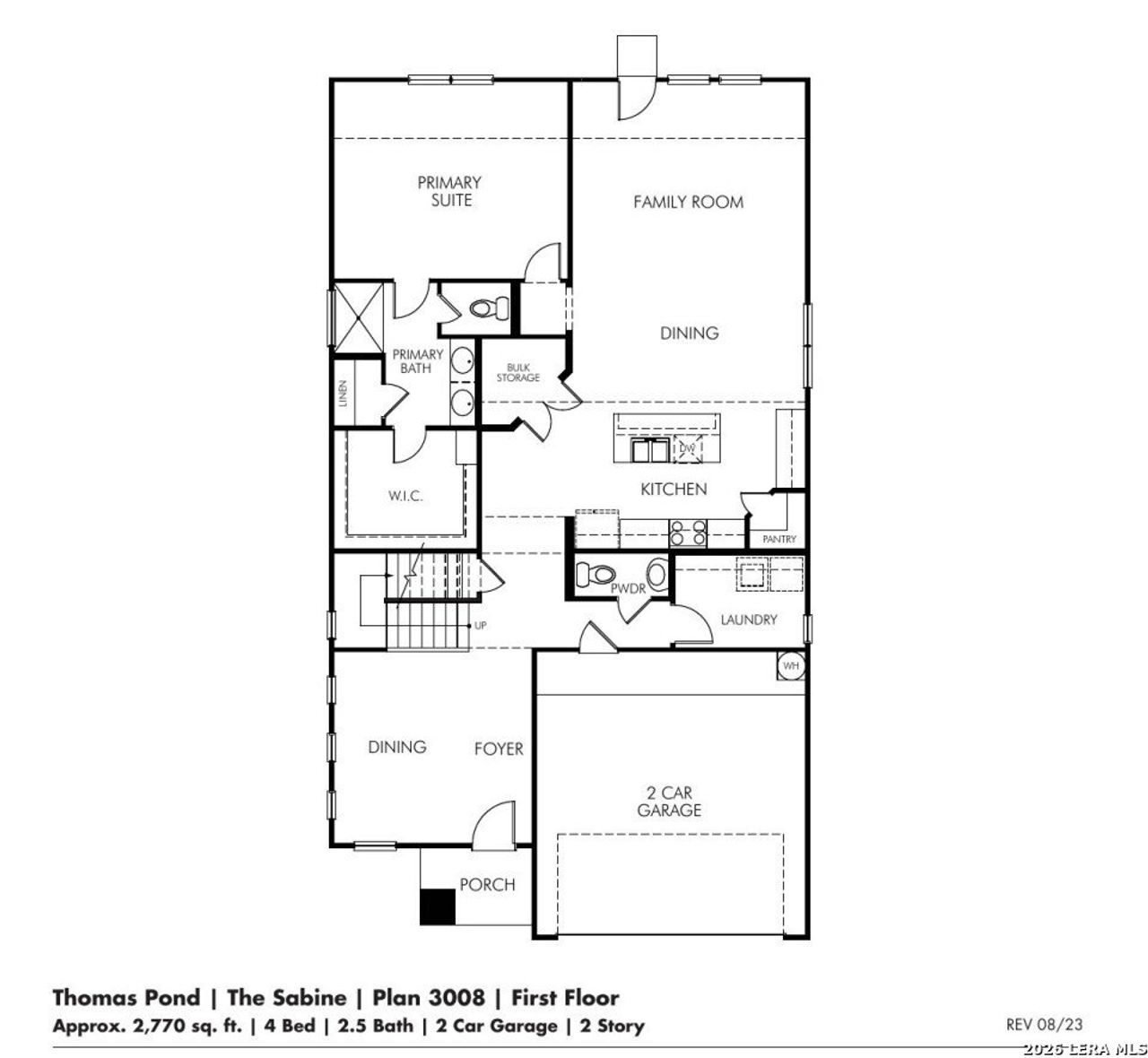 2D floor plan layout of this home in Thomas Pond, San Antonio, TX (Image 2).
