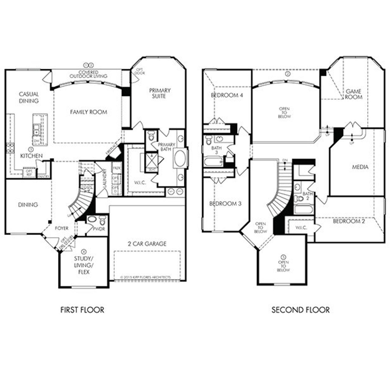 2D floor plan layout of this home in Massey Oaks - Estate Series, Pearland, TX (Image 2).