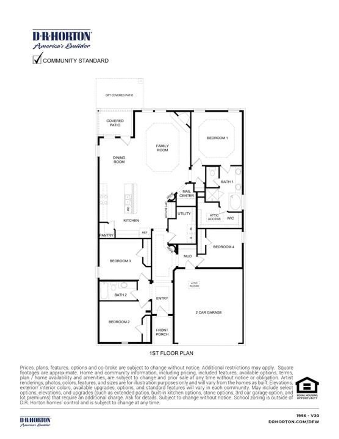 2D floor plan layout of this home in Madera, Royse City, TX (Image 2).