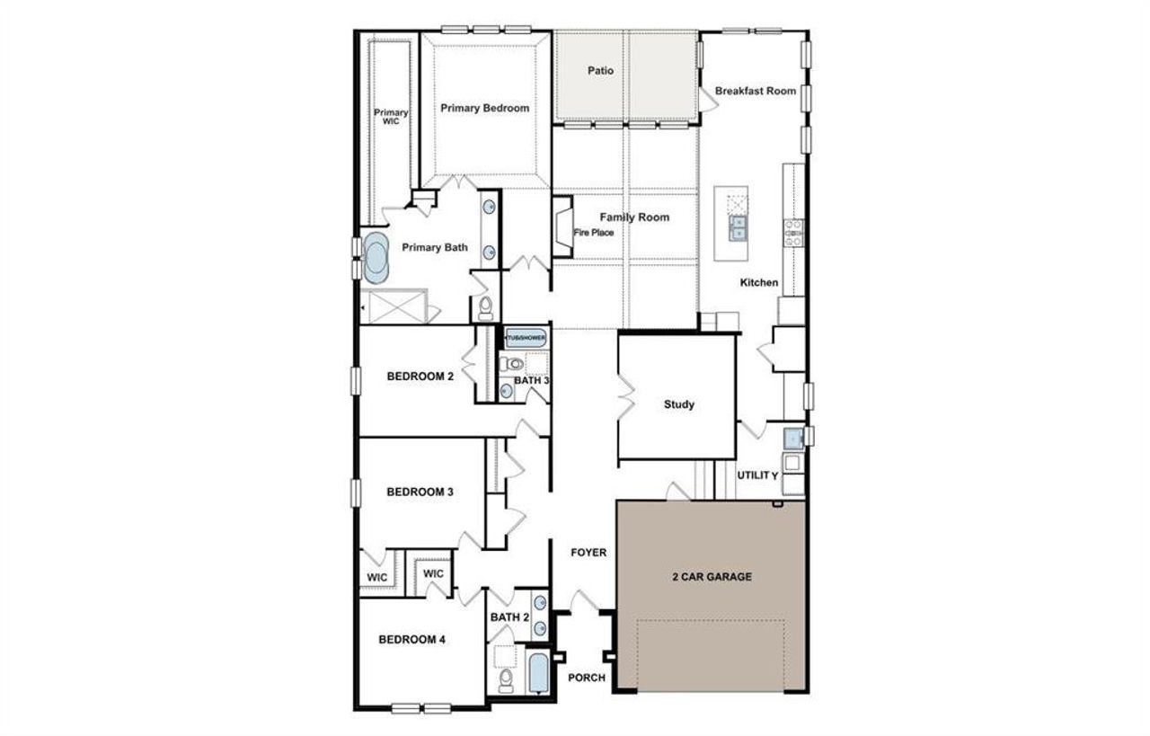 2D floor plan layout of this home in Polo Ridge, Mesquite, TX (Image 2). 2D floor plan layout of this home in Polo Ridge, Mesquite, TX (Image 2).