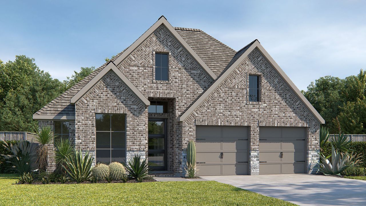 Representative exterior photo of a completed home built from the 2232V by Perry Homes in Vida 50', San Antonio, TX (Image 2). Representative exterior photo of a completed home built from the 2232V by Perry Homes in Vida 50', San Antonio, TX (Image 2).