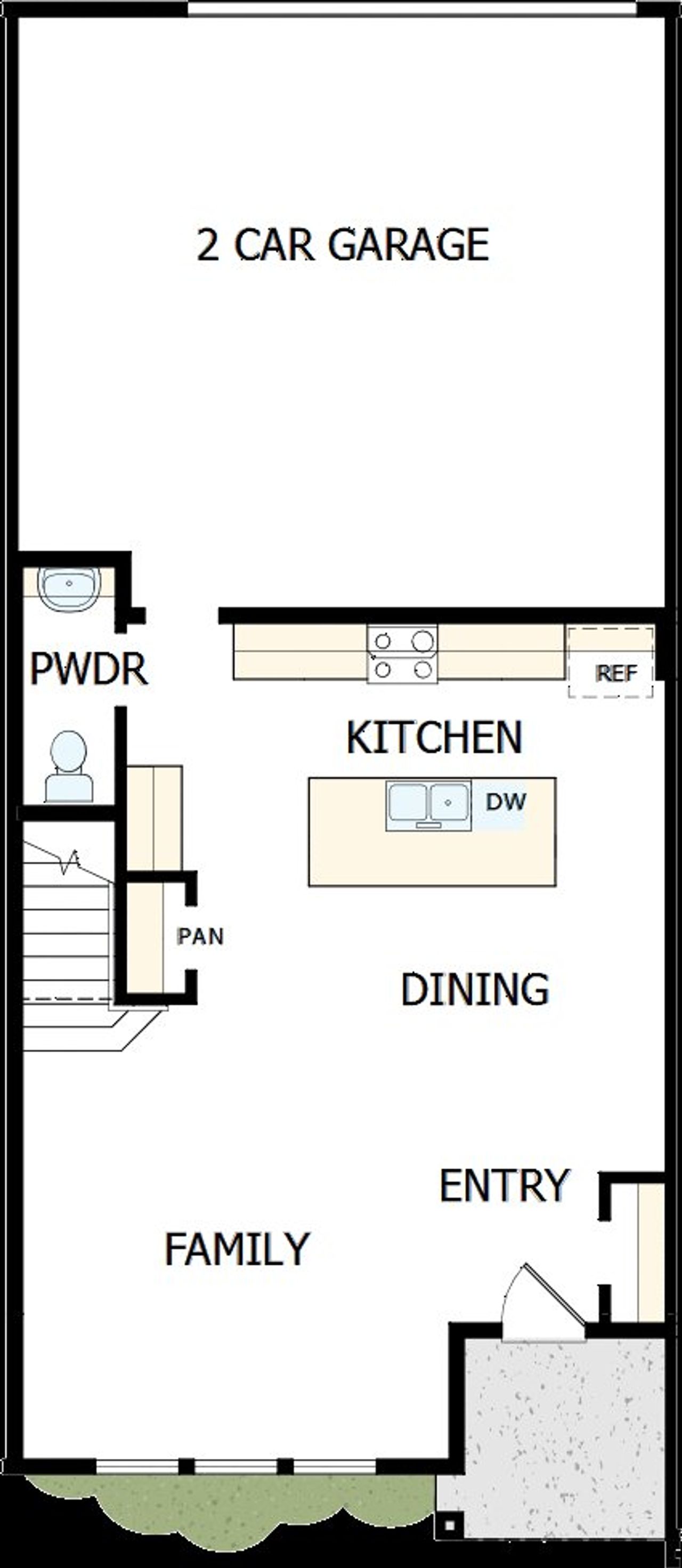 2D floor plan layout of this home in Westerly Park at Wildlight - Courtyard Collection, Yulee, FL (Image 2).
