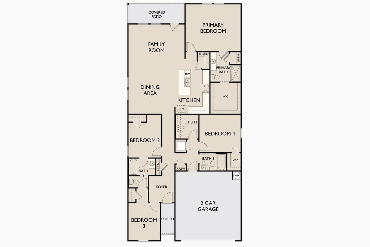 2D floor plan layout of this home in Willow Springs, Buda, TX (Image 2).