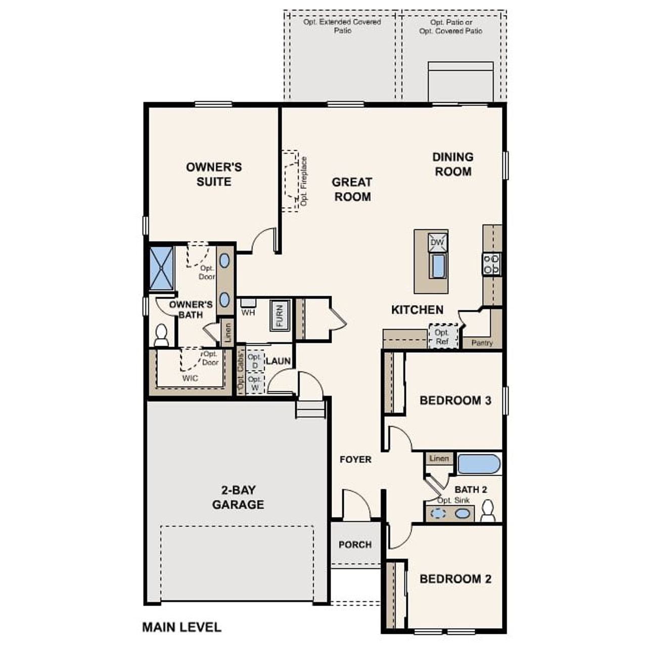 2D floor plan layout of this home in Bella Vista, Lochbuie, CO (Image 2).