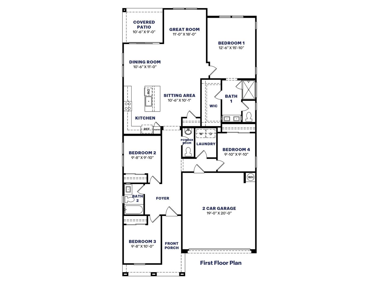 2D floor plan layout of this home in Westpark, Buckeye, AZ (Image 2).