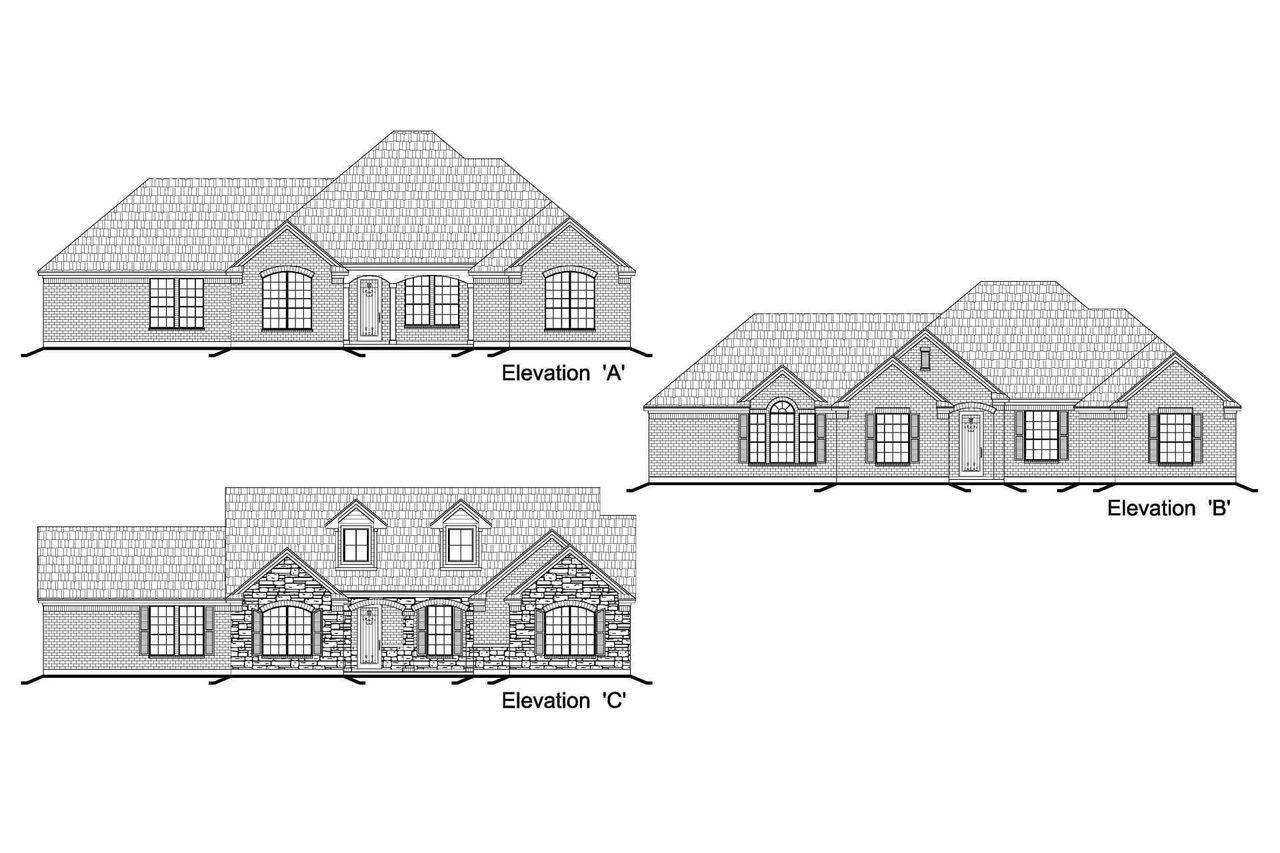 Representative rendering of the exterior for the Model 2555 by Debo Homes (Image 2).