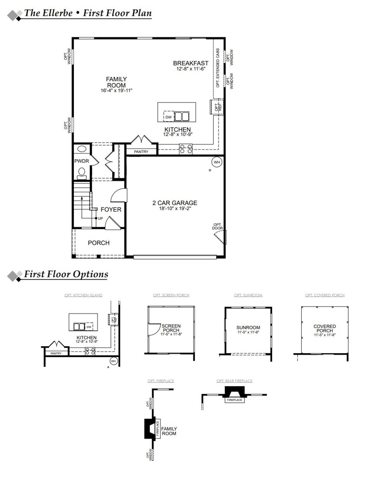2D floor plan layout of this home in Castlewood, Archer Lodge, NC (Image 2).