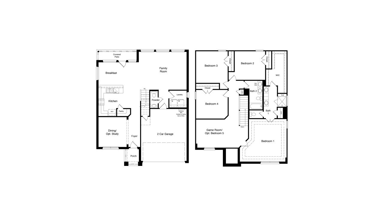 2D floor plan layout of this home in Homestead at Parks Bell Ranch, Odessa, TX (Image 2).