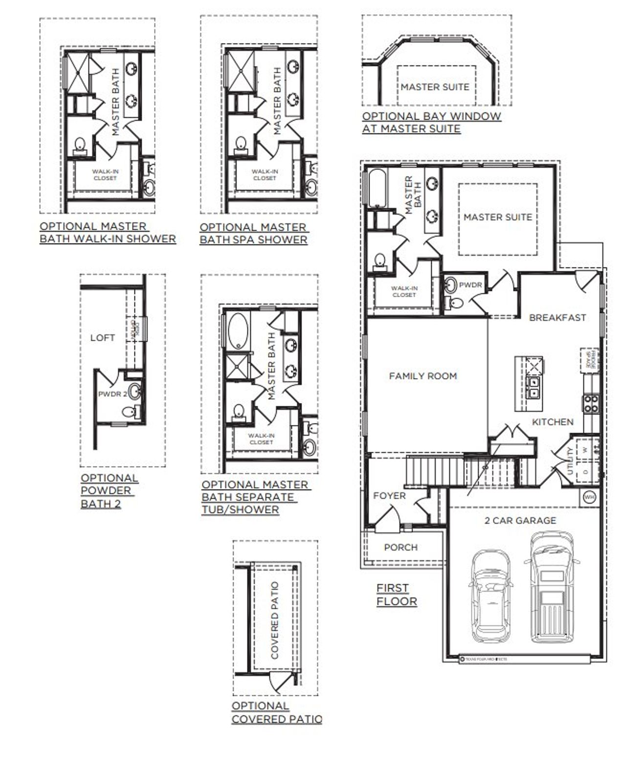 2D floor plan layout for the The Lexington by McKinley Homes in Colony at Pinehurst, Pinehurst, TX (Image 2).