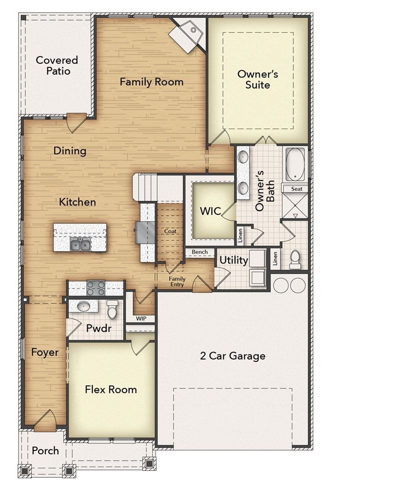 2D floor plan layout of this home in Covenant Springs, Springtown, TX (Image 2). 2D floor plan layout of this home in Covenant Springs, Springtown, TX (Image 2).