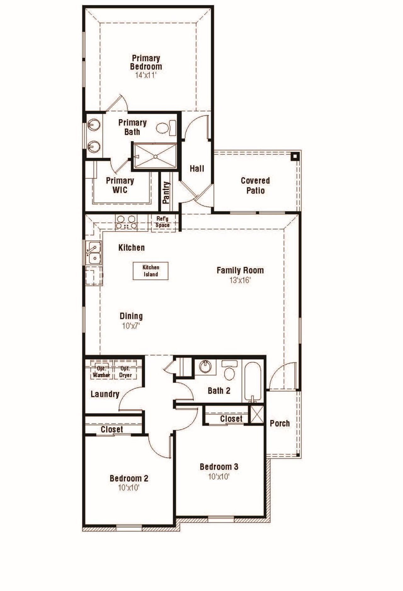 2D floor plan layout of this home in Mayfair, New Braunfels, TX (Image 2).