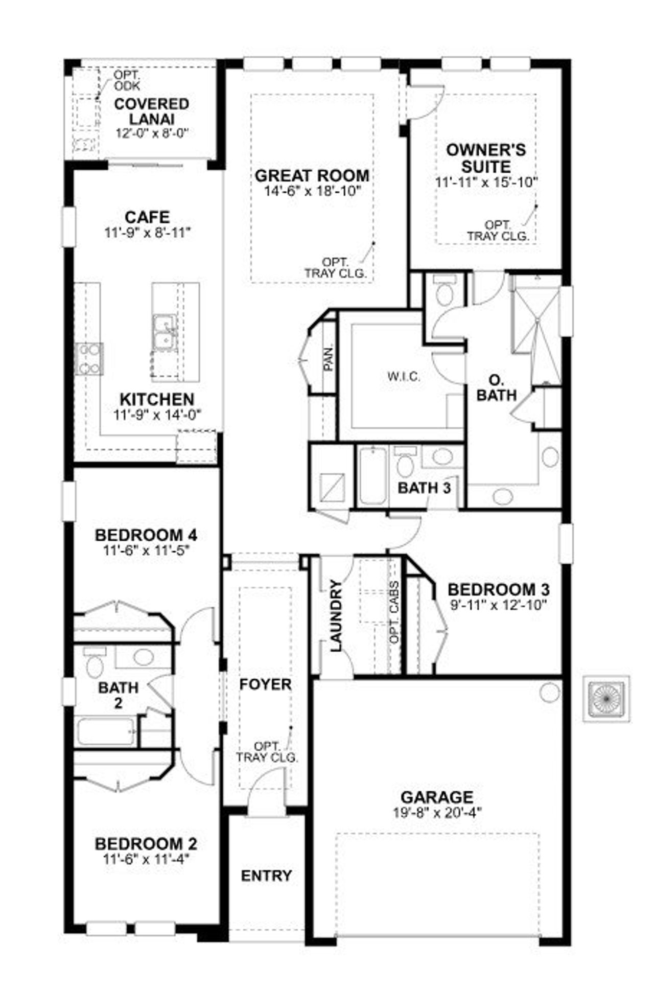 2D floor plan layout of this home in Sweetwater at Lakewood Ranch, Lakewood Ranch, FL (Image 2).