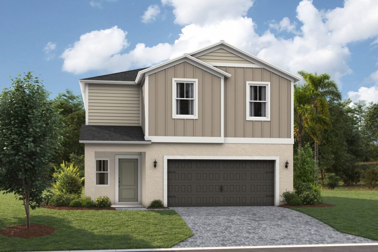Front exterior of a new home in Pasadena Ridge, Dade City, FL, highlighting curb appeal (Image 2). Front exterior of a new home in Pasadena Ridge, Dade City, FL, highlighting curb appeal (Image 2).