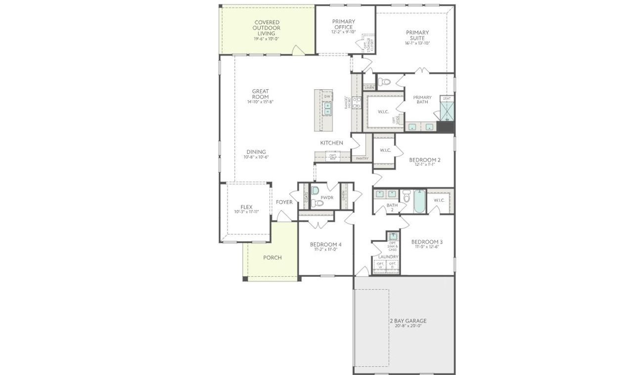 2D floor plan layout for the Cameron by Tri Pointe Homes in LaPrelle, Haslet, TX (Image 2). 2D floor plan layout for the Cameron by Tri Pointe Homes in LaPrelle, Haslet, TX (Image 2).