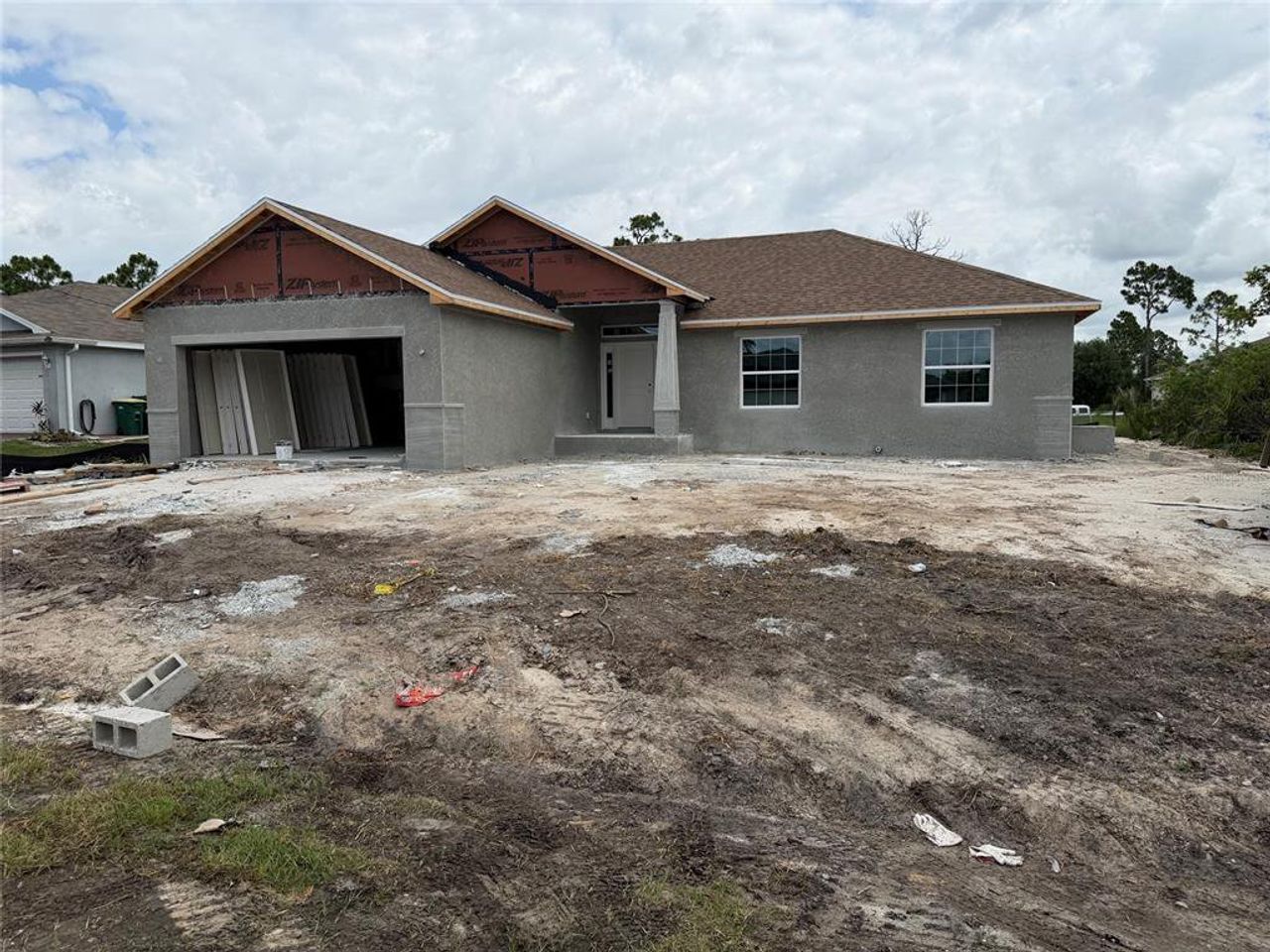 In-progress construction of a new home in , Port Charlotte, FL (Image 2).