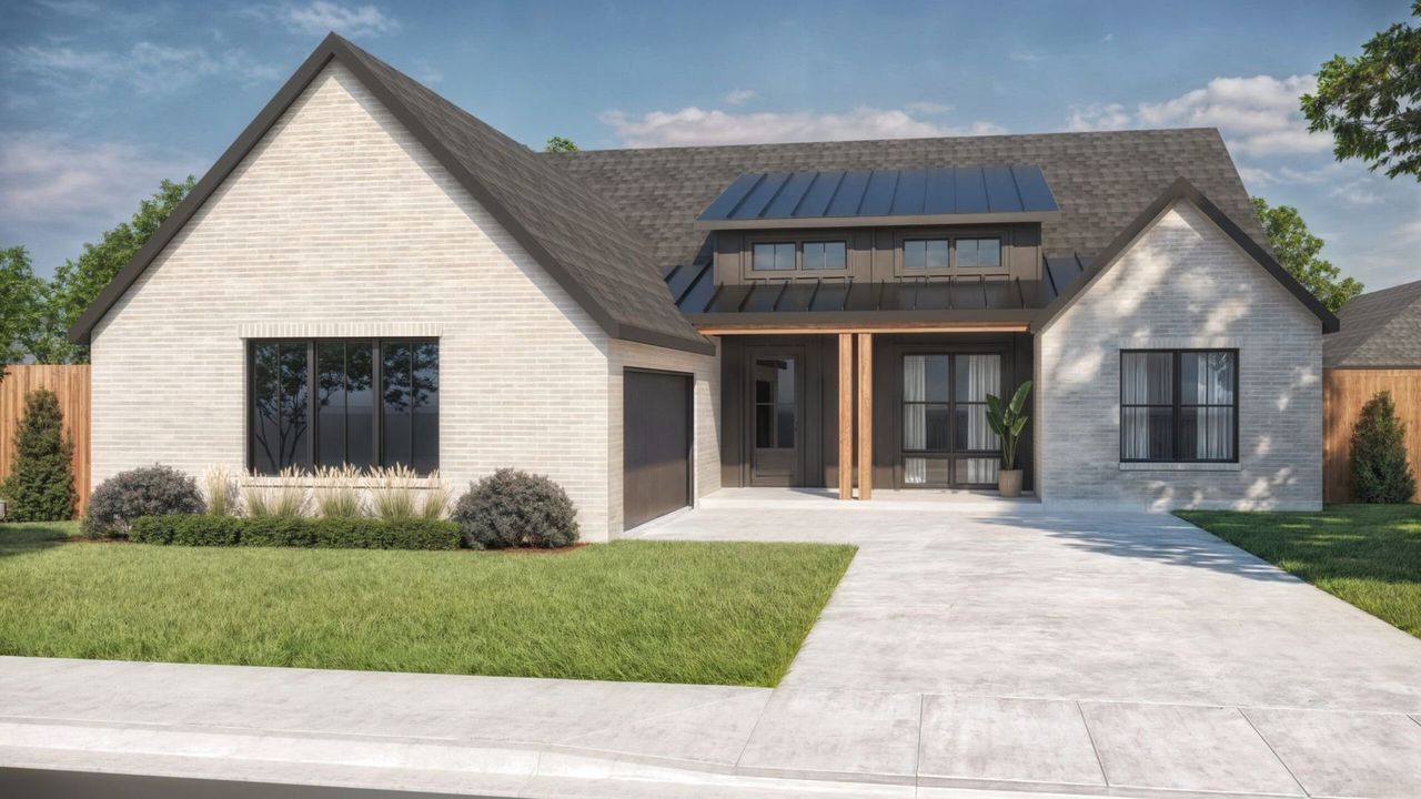 Representative exterior photo of a completed home built from the Caprock by Graham Hart Home Builder in The Grove, North Richland Hills, TX (Image 2).