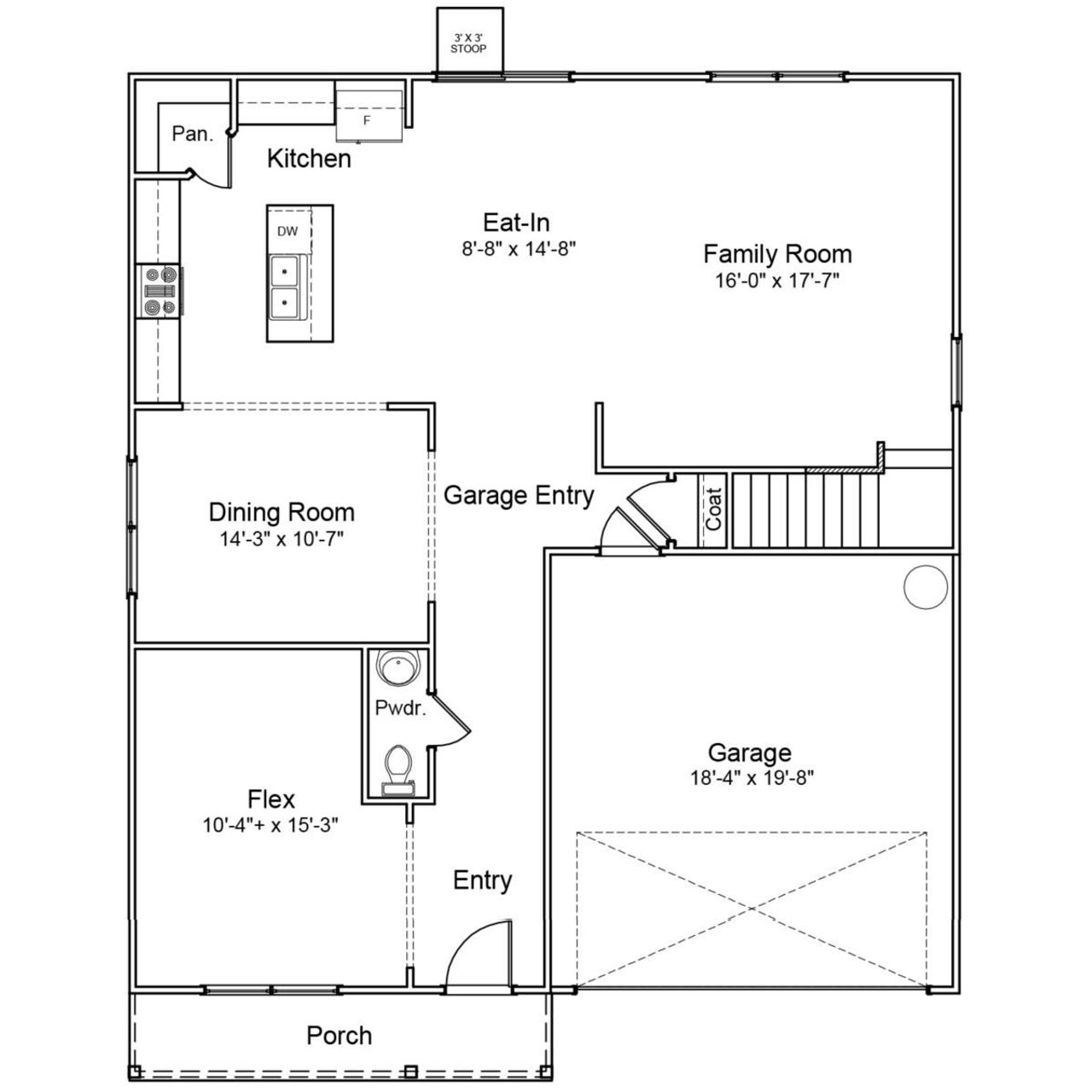 2D floor plan layout of this home in Cambridge Reserve, Angier, NC (Image 2). 2D floor plan layout of this home in Cambridge Reserve, Angier, NC (Image 2).