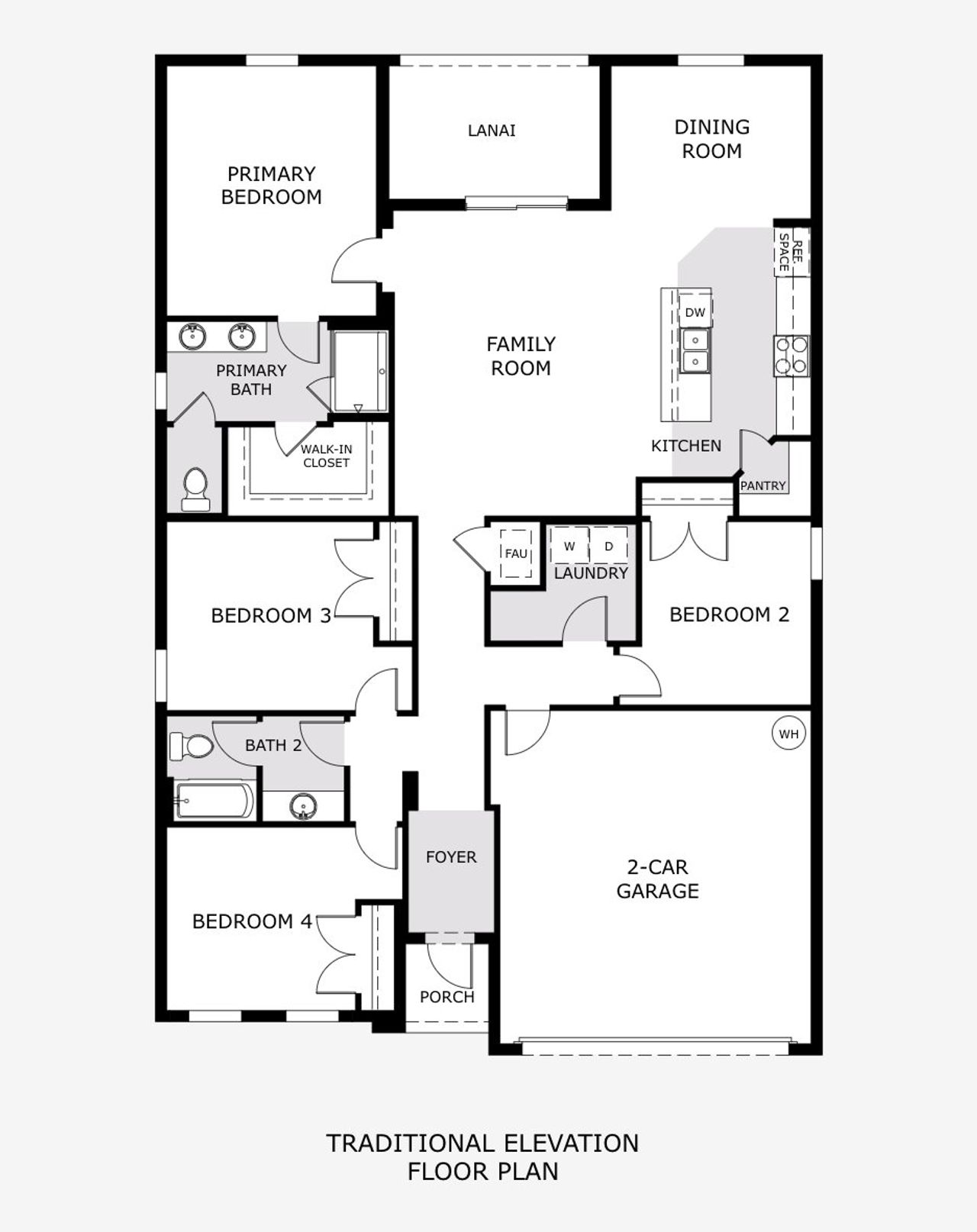 2D floor plan layout of this home in Brack Ranch, St. Cloud, FL (Image 2).