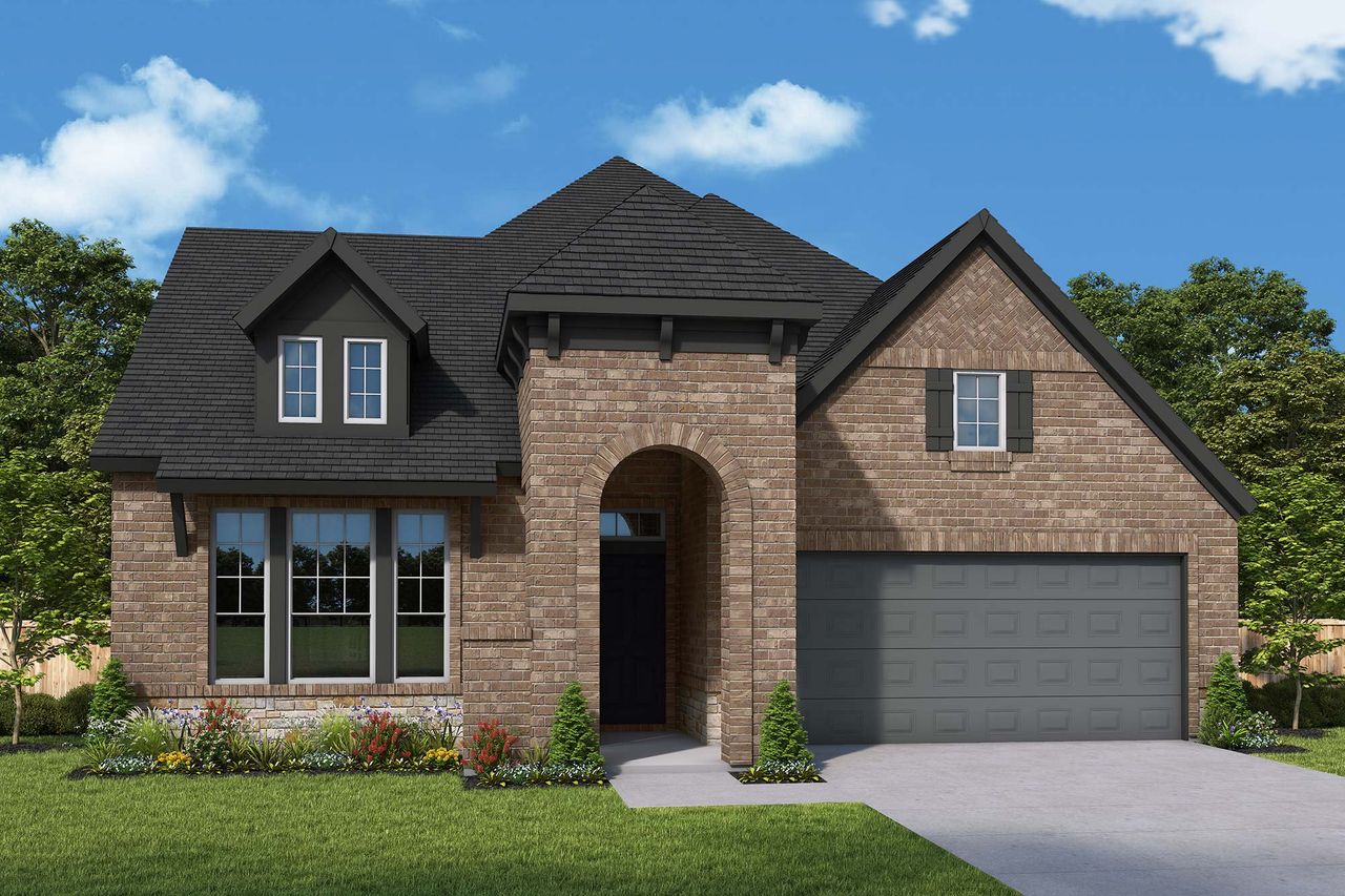 Representative exterior photo of a completed home built from the The Broadacre by David Weekley Homes in The Grand Prairie 50’, Hockley, TX (Image 2). Representative exterior photo of a completed home built from the The Broadacre by David Weekley Homes in The Grand Prairie 50’, Hockley, TX (Image 2).