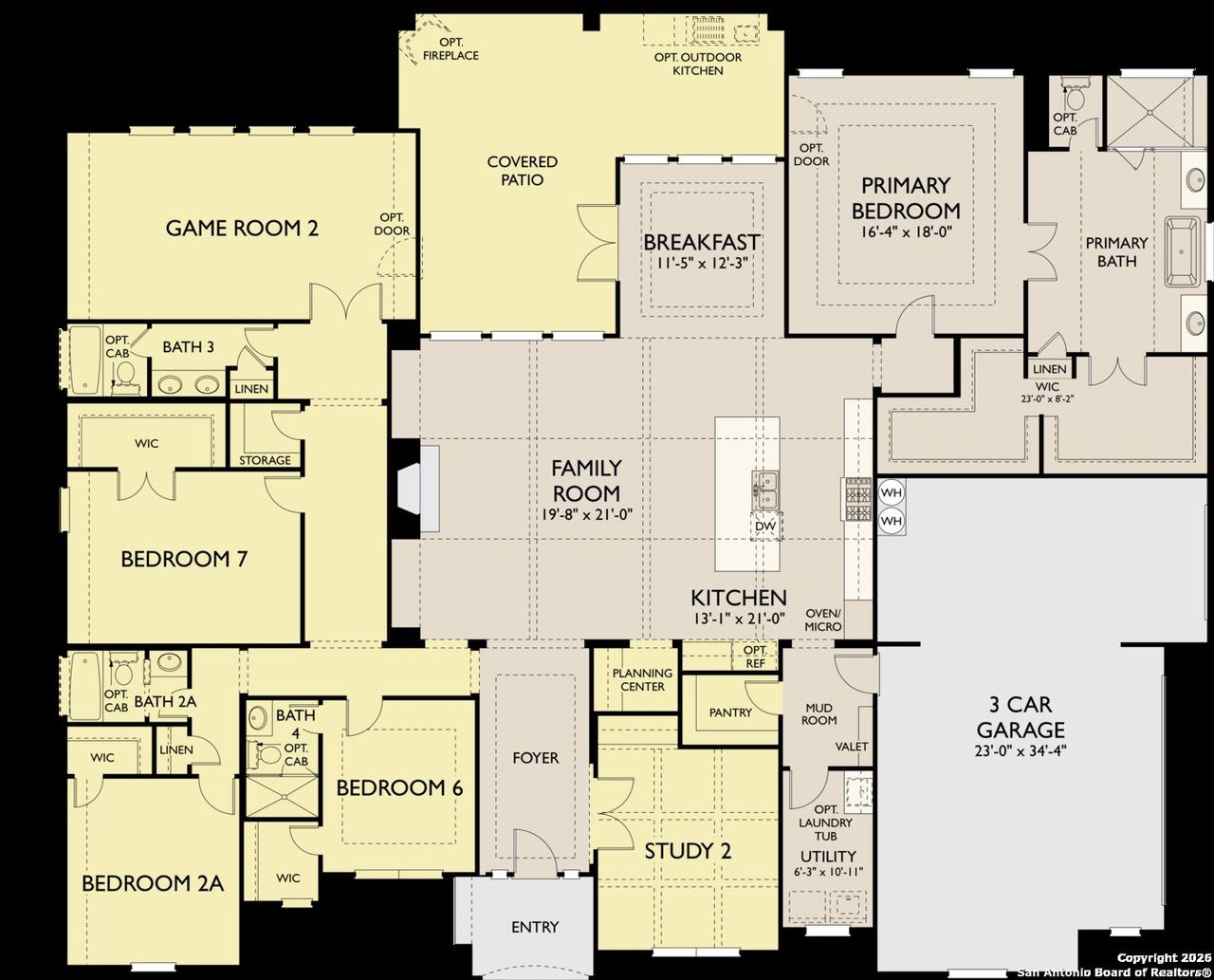 2D floor plan layout of this home in Waldsanger, New Braunfels, TX (Image 2).