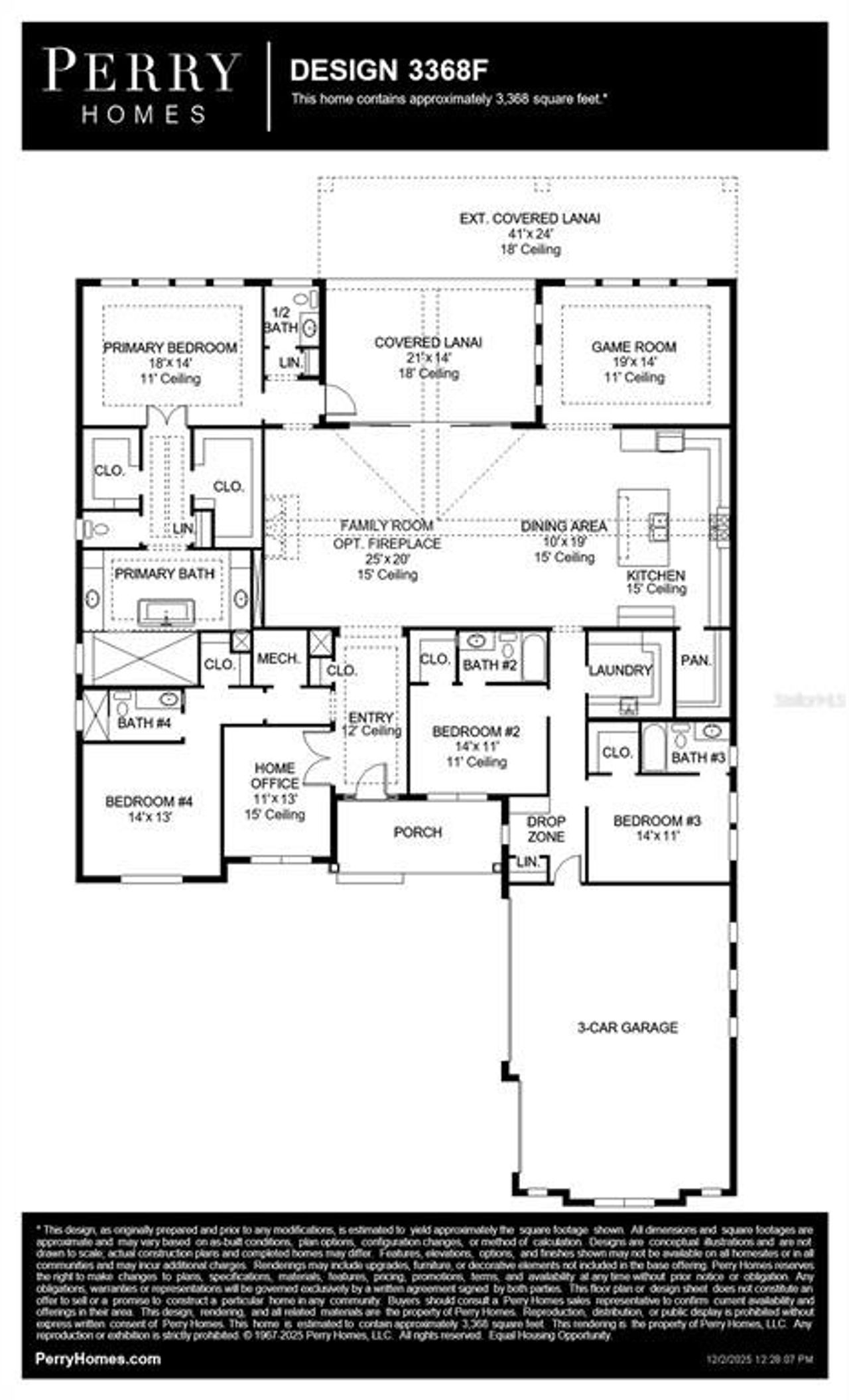 2D floor plan layout of this home in Star Farms at Lakewood Ranch, Lakewood Ranch, FL (Image 2).