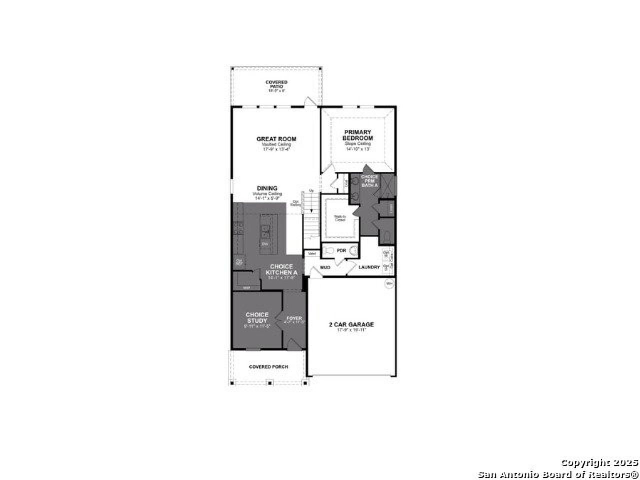 2D floor plan layout of this home in Saddle Creek Ranch, Cibolo, TX (Image 2).