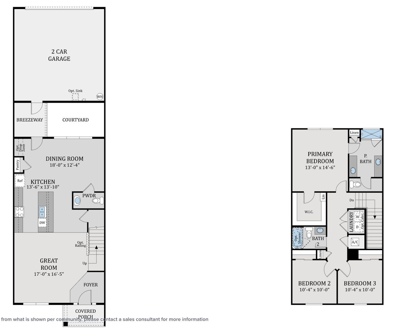 2D floor plan layout for the Indigo by Dream Finders Homes in Weslyn Park at Sunbridge (Craft Homes), St. Cloud, FL (Image 2).