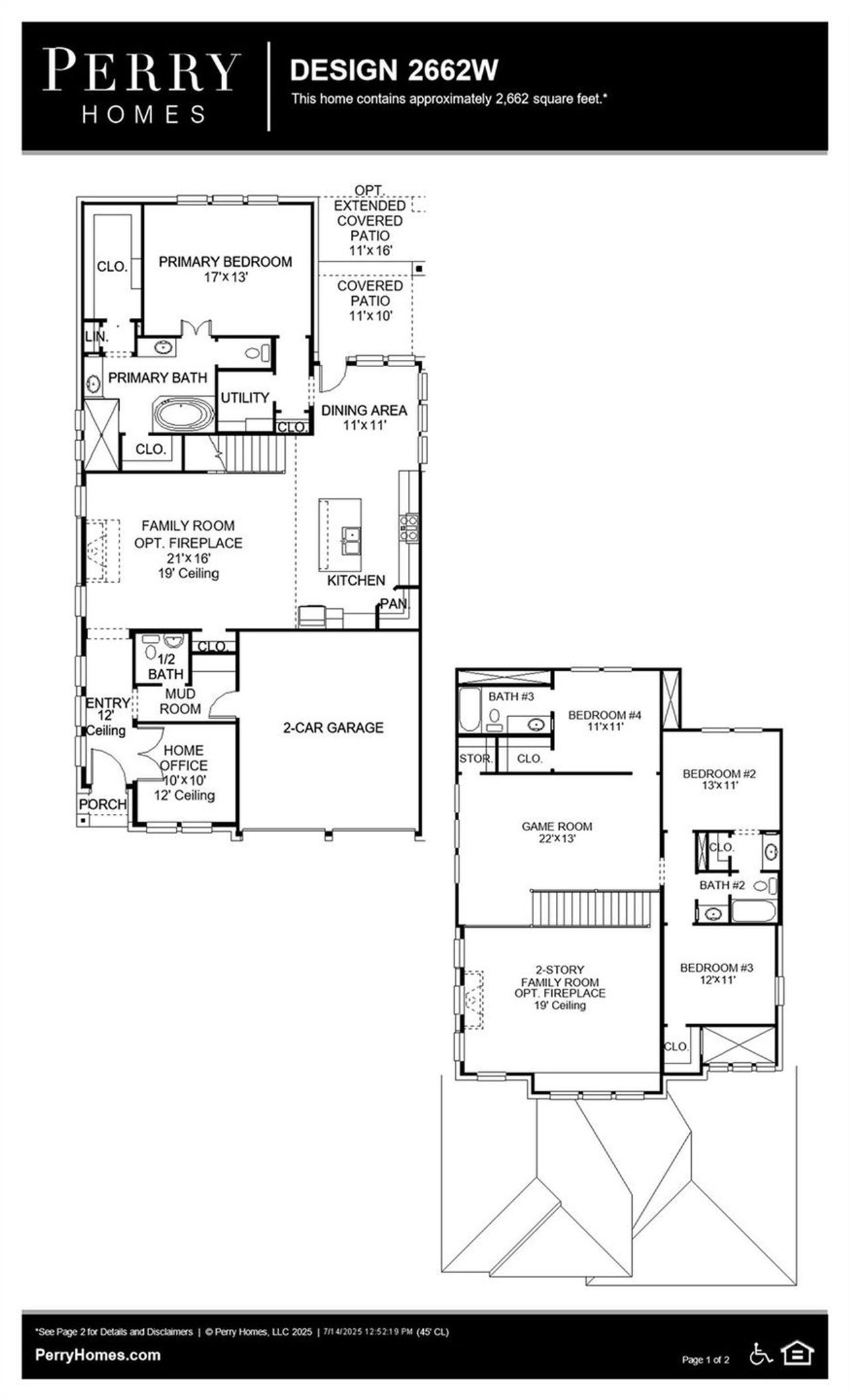 2D floor plan layout of this home in Valencia 45', Manvel, TX (Image 2).