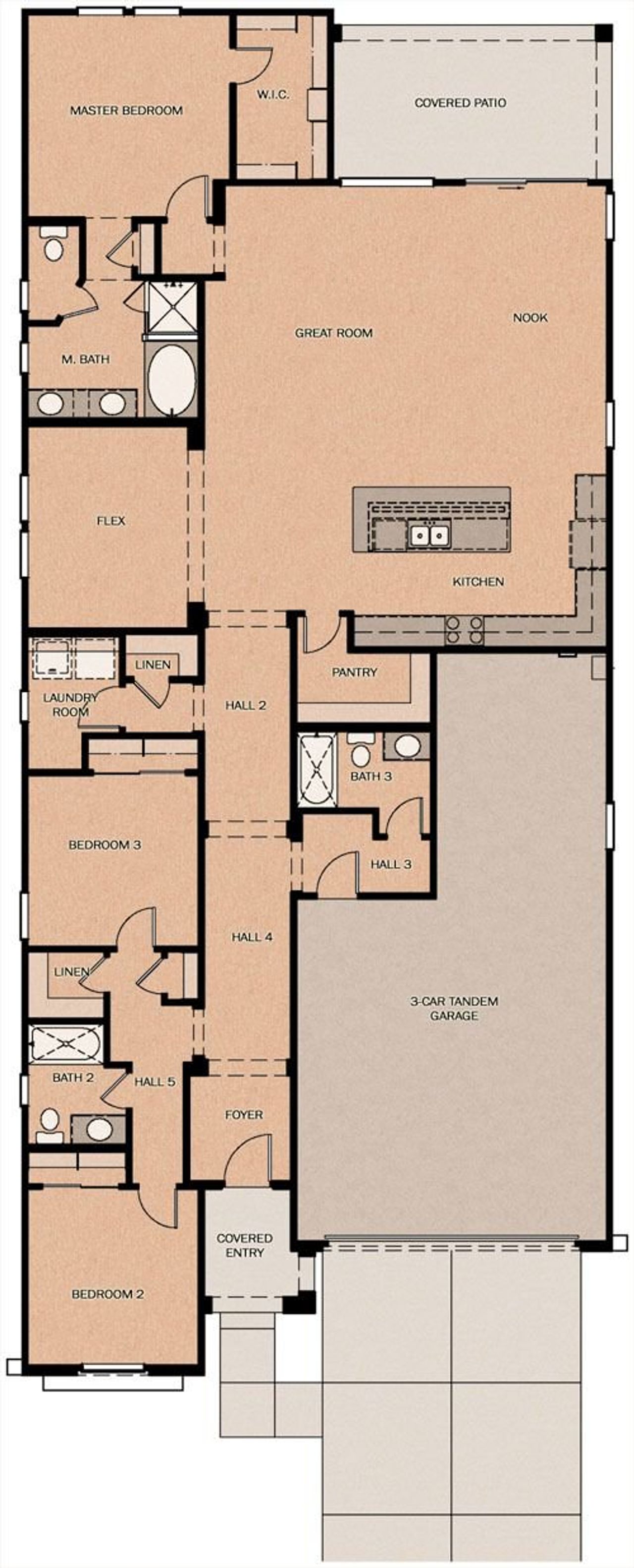 2D floor plan layout of this home in Ridgeline at Acclaim, Avondale, AZ (Image 2). 2D floor plan layout of this home in Ridgeline at Acclaim, Avondale, AZ (Image 2).