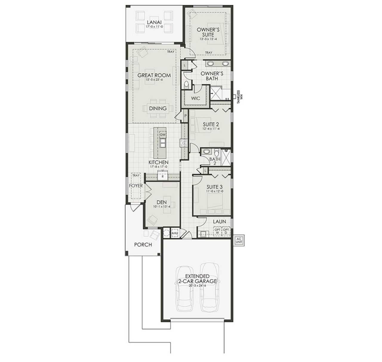 2D floor plan layout of this home in Shellstone at Waterside, Sarasota, FL (Image 2). 2D floor plan layout of this home in Shellstone at Waterside, Sarasota, FL (Image 2).