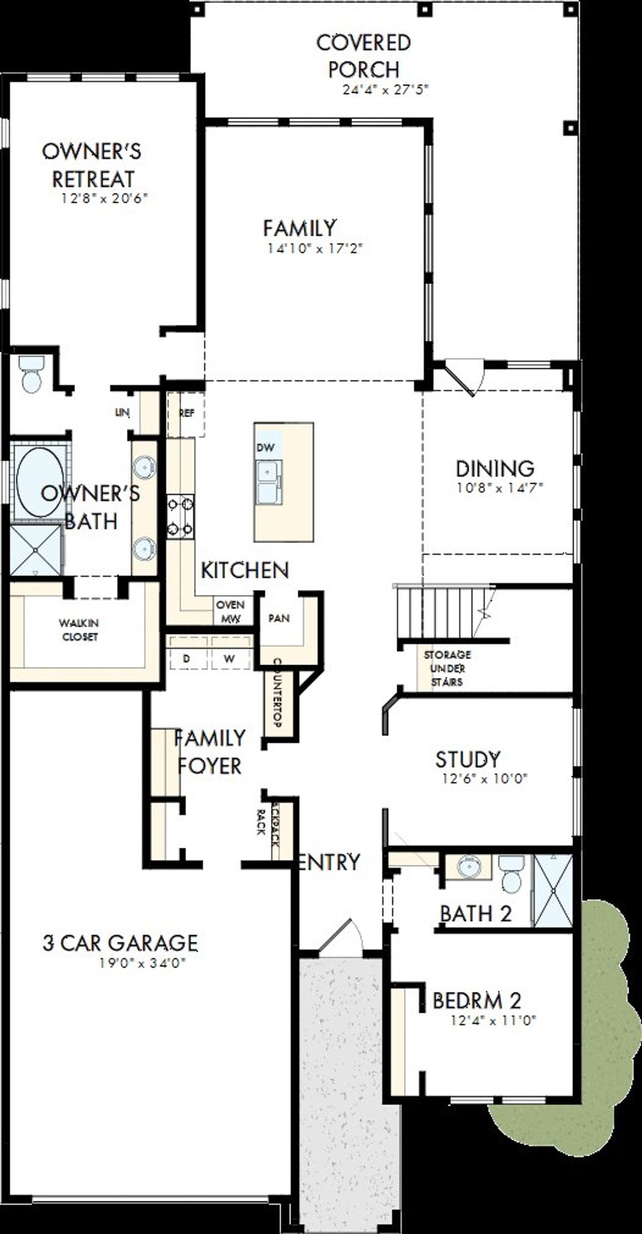 2D floor plan layout of this home in Windsong - Reserve Series, Boerne, TX (Image 2).